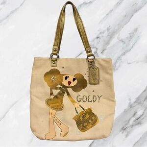 COACH Poppy Goldy Tote Rare Y2K